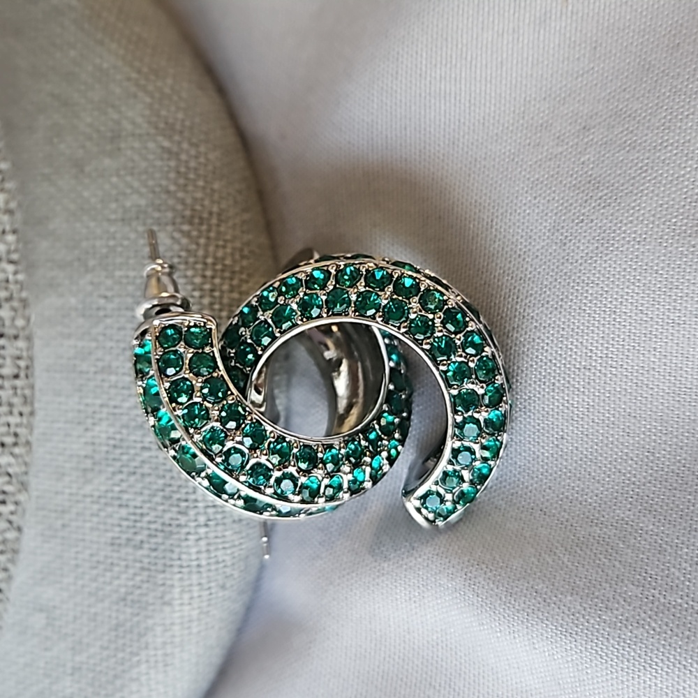 INC Silver Tone Half Hoop Earrings